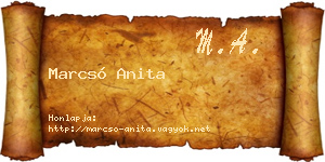 Marcsó Anita névjegykártya